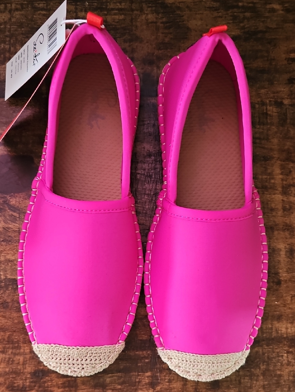 NWT SEA STAR Hot Pink Waterproof Slip-On Espadrilles - Size 9